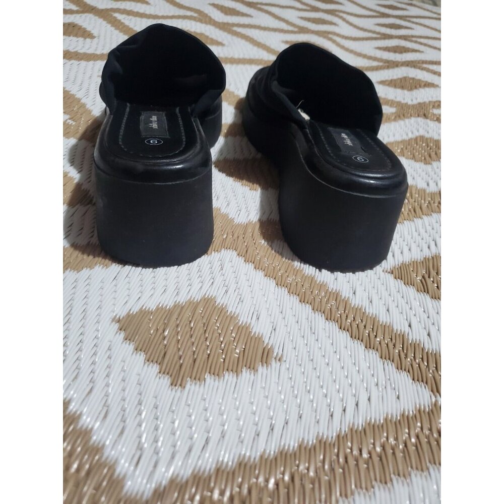 Vintage  Xhilaration Y2K 90's Chunky Platform Black  Sandals Slides SZ 9 - Picture 5 of 10